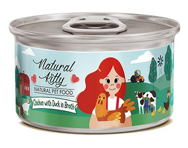 Natural Kitty конс.80г д/котів Курка з качкою  в бульйоні