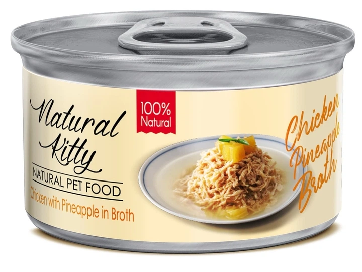 Natural Kitty конс.80г д/котів Курка з ананасом в бульйоні