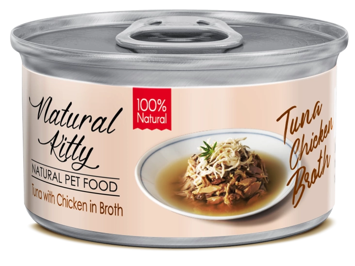 Natural Kitty конс.80г д/котів Тунець з куркою в бульйоні