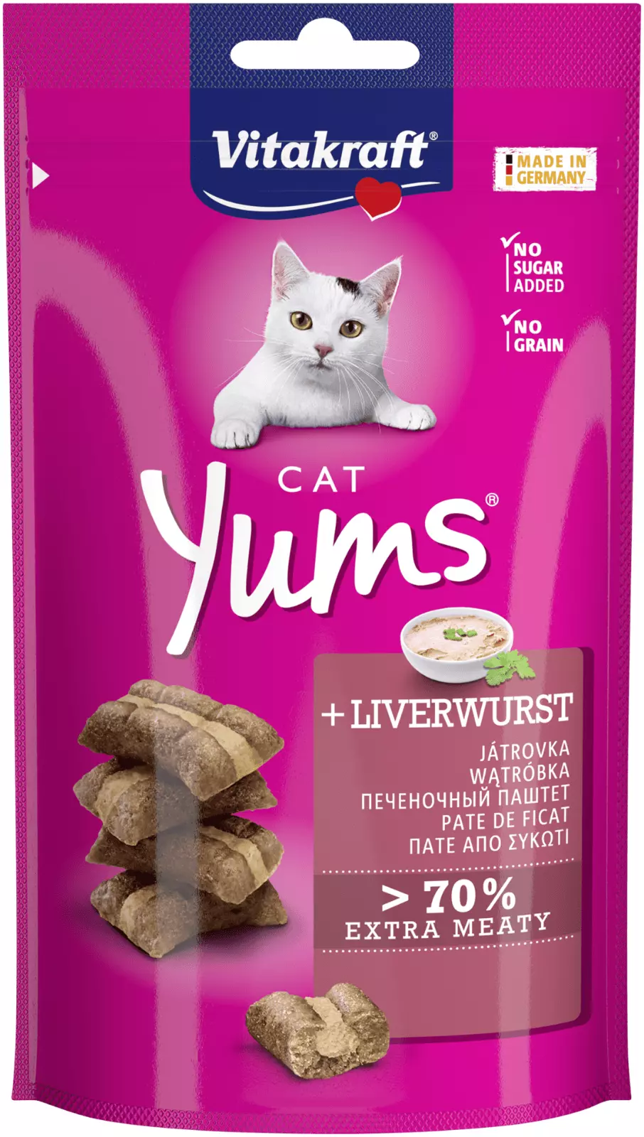 Закуски мякі Cat Yums Liver sausage 40гр. З ліверною ковбасою для котів