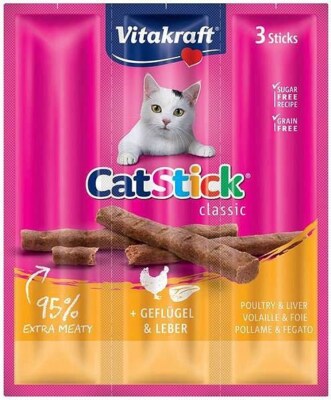 Палички мясні Cat Stick poutry&live 3*6. З птицею та печінкою для котів