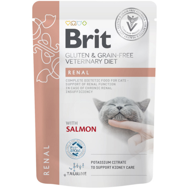 Brit VetDiets пауч.85г д/кота Діета  Ренал Лосось