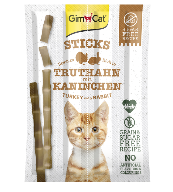 GimCat ГімКет Ласощі д/кота Палочки Індичка та Кролик 4шт/1уп 1шт