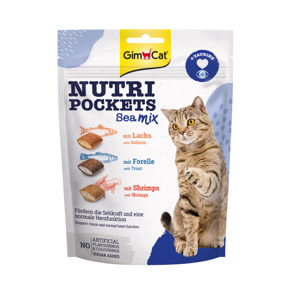 GimCet ГімКет Ласощі д/кота  Нутрі Покетс Морськийі мікс 150г