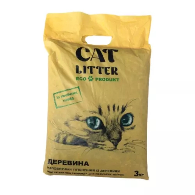 Cat Litter КетЛітер деревний наповнювач (темний) 3 кг