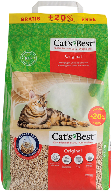 Наповнювач Cats Best дерево оріджинал 10+2л/5,2кг еко плюс