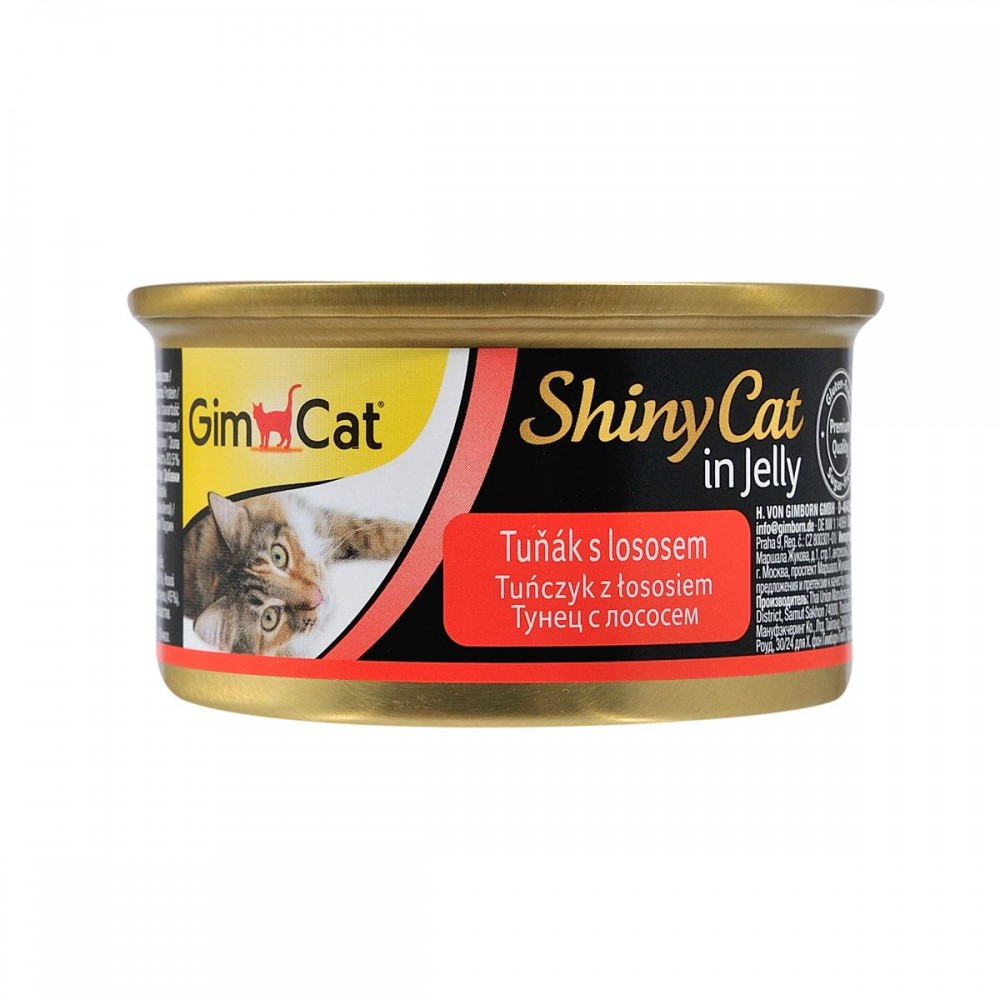 GimCet Shiny Cet  конс.д/кота 70г Тунець,лосось желе