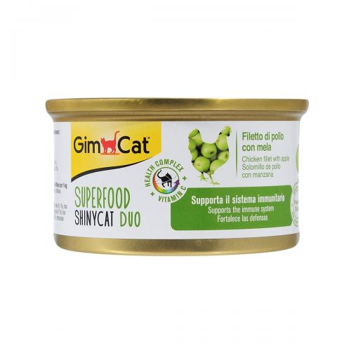 GimCet Shiny Cet  Super food конс.д/кота 70г Курка яблуко желе