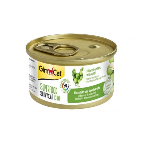 GimCet Shiny Cet  Super food конс.д/кота 70г Курка яблуко желе