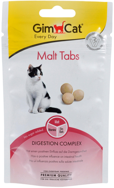 GimCat ГімКет Ласощі д/кота Malt Tabs Мальт табс 40г