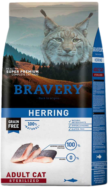 Bravery 600г д/кота Стерильні Оселедець