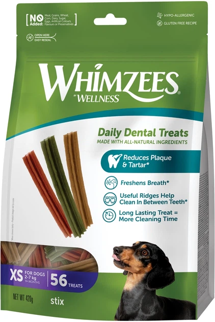 Whimzees ласощі д/собак Stix натуральні ХS 56шт/уп