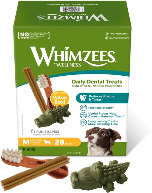 Whimzees ласощі д/собак Variety Box набір в асортименті М 28шт/1 шт