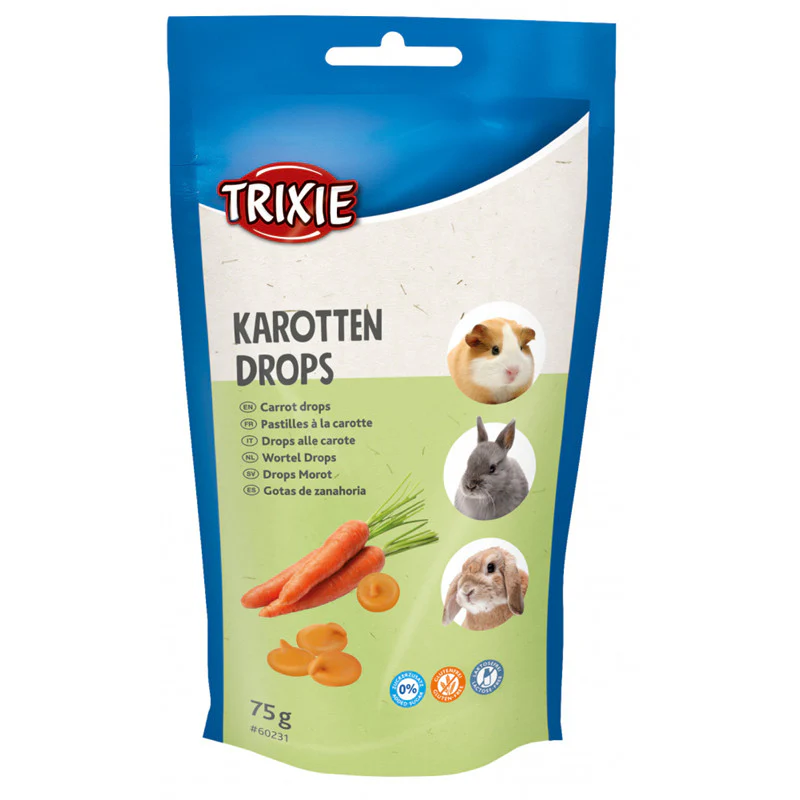 Ласощі для гризунів Trixie Дропси морквяні Тріксі 75 г