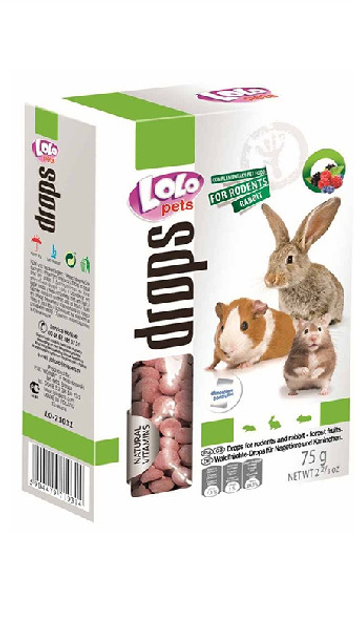 Ласощі Lolo Pets Дропси Лісова ягода для гризунів Лоло Петс 75 г
