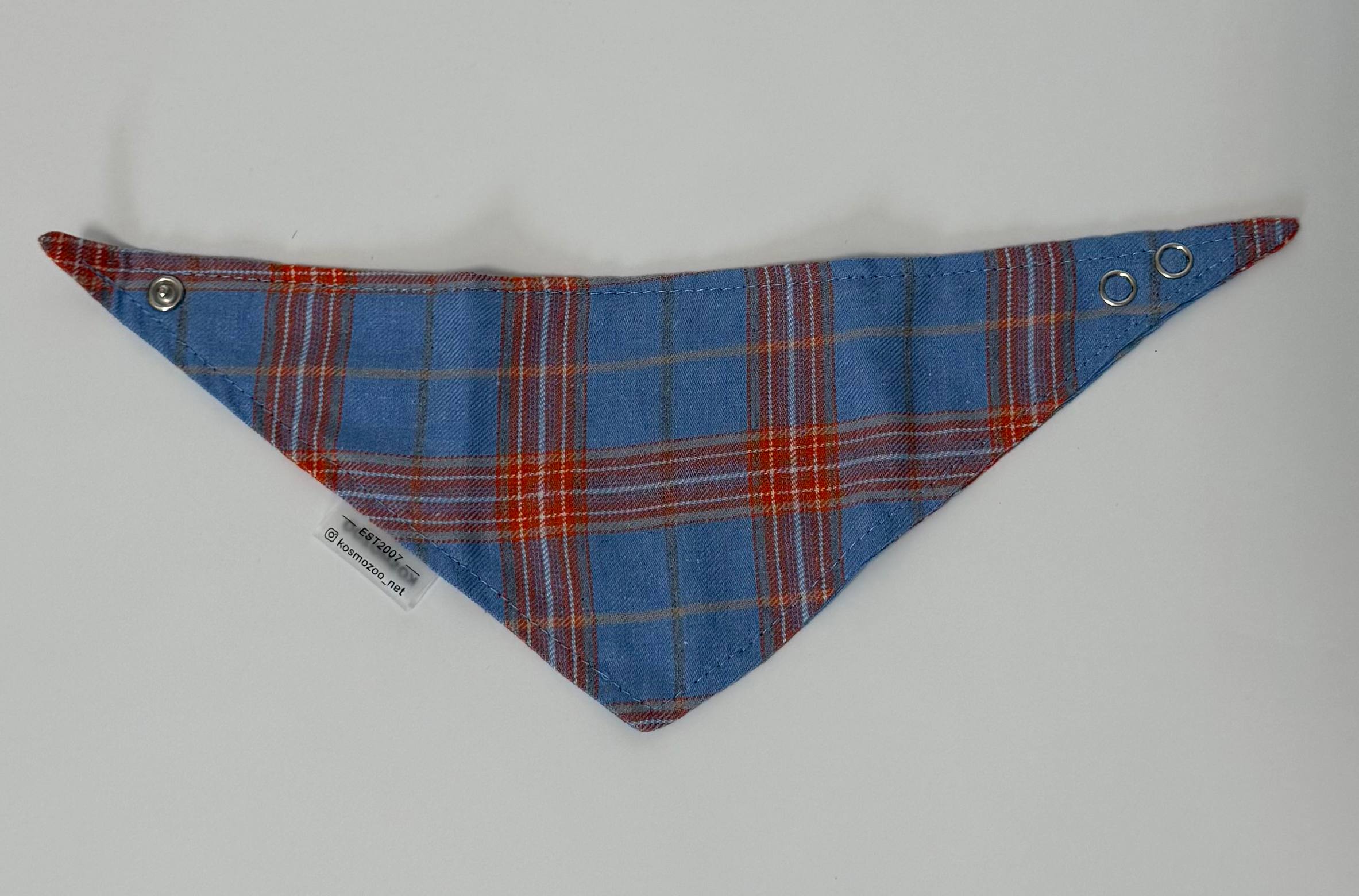 Комплект Set, XS  панамка,бандана,резинка, Блакитно- помаранчева клітинка