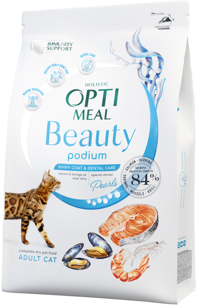 ОптіМіл Бьюті 1,5кг д/кота Морепродукти