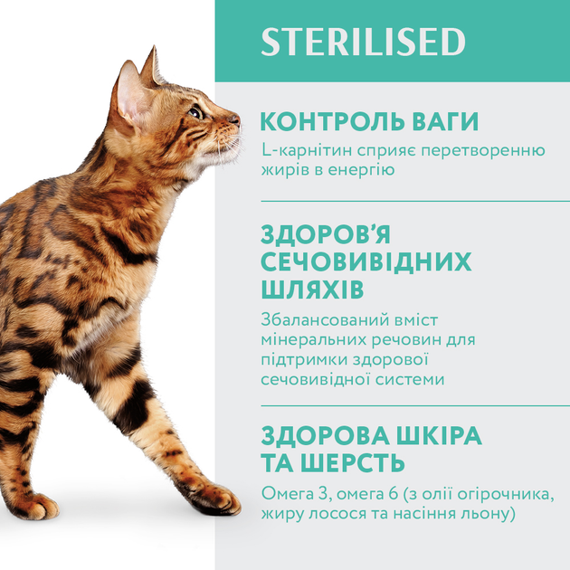 ОптіМіл 700г д/кота Стерильні Індичка
