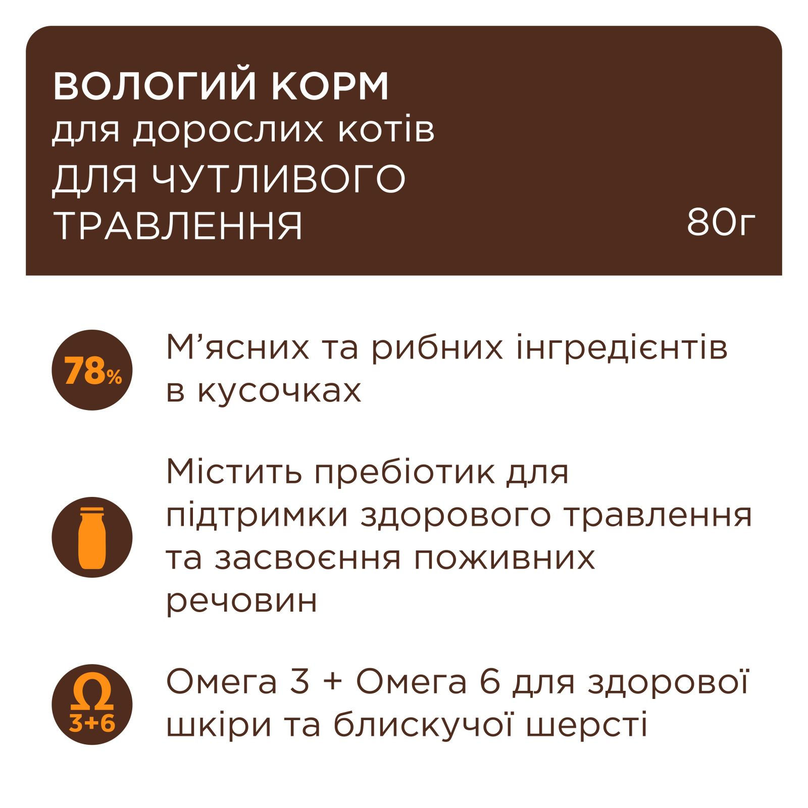 Клуб 4 Лапи пауч 80г д/кота Чутливе травлення соус 24шт/уп 1шт