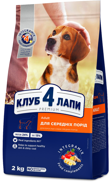 Клуб 4 Лапи 2кг д/собак середніх порід