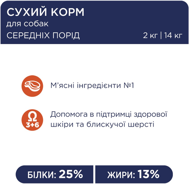 Клуб 4 Лапи 2кг д/собак середніх порід