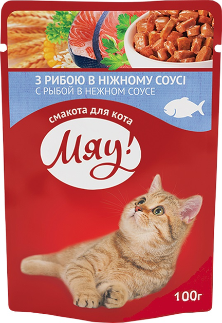 Мяу пауч 85г д/кота Риба соус 24шт/уп 1шт
