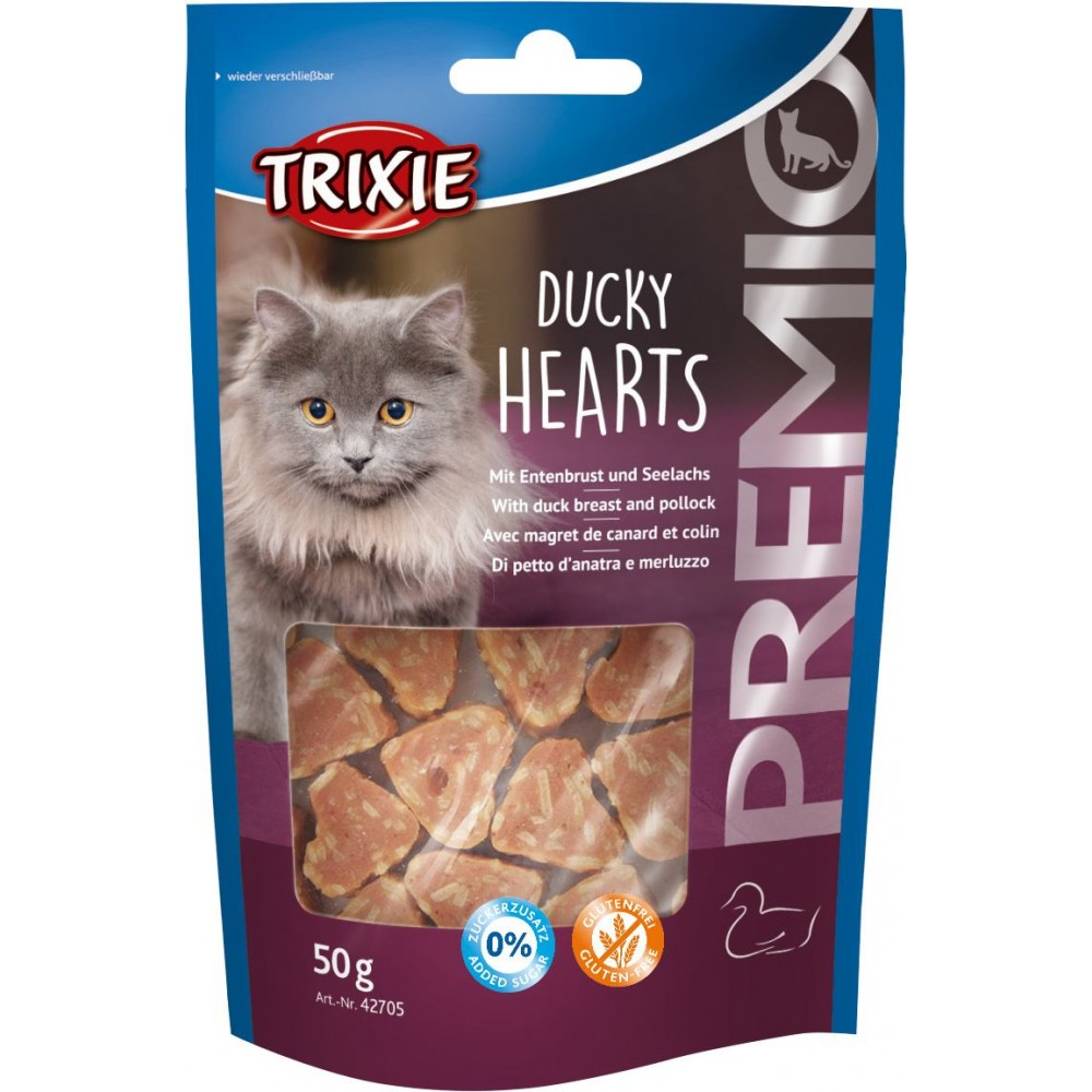 Ласощі д/кот Преміо ""Hearts"" качка/минтай 50г