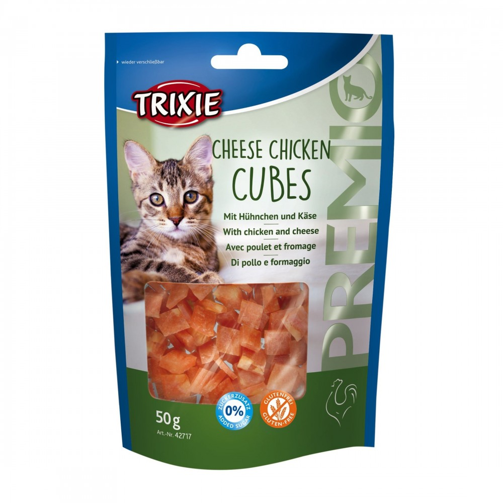 Ласощі Trixie для котів Тріксі Преміо ""Cheese Chicken Cubes"" сир+курка кубики 50г