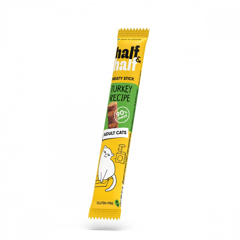 Half&Half ласощі д/кота Палочки мясні Індичка 5г