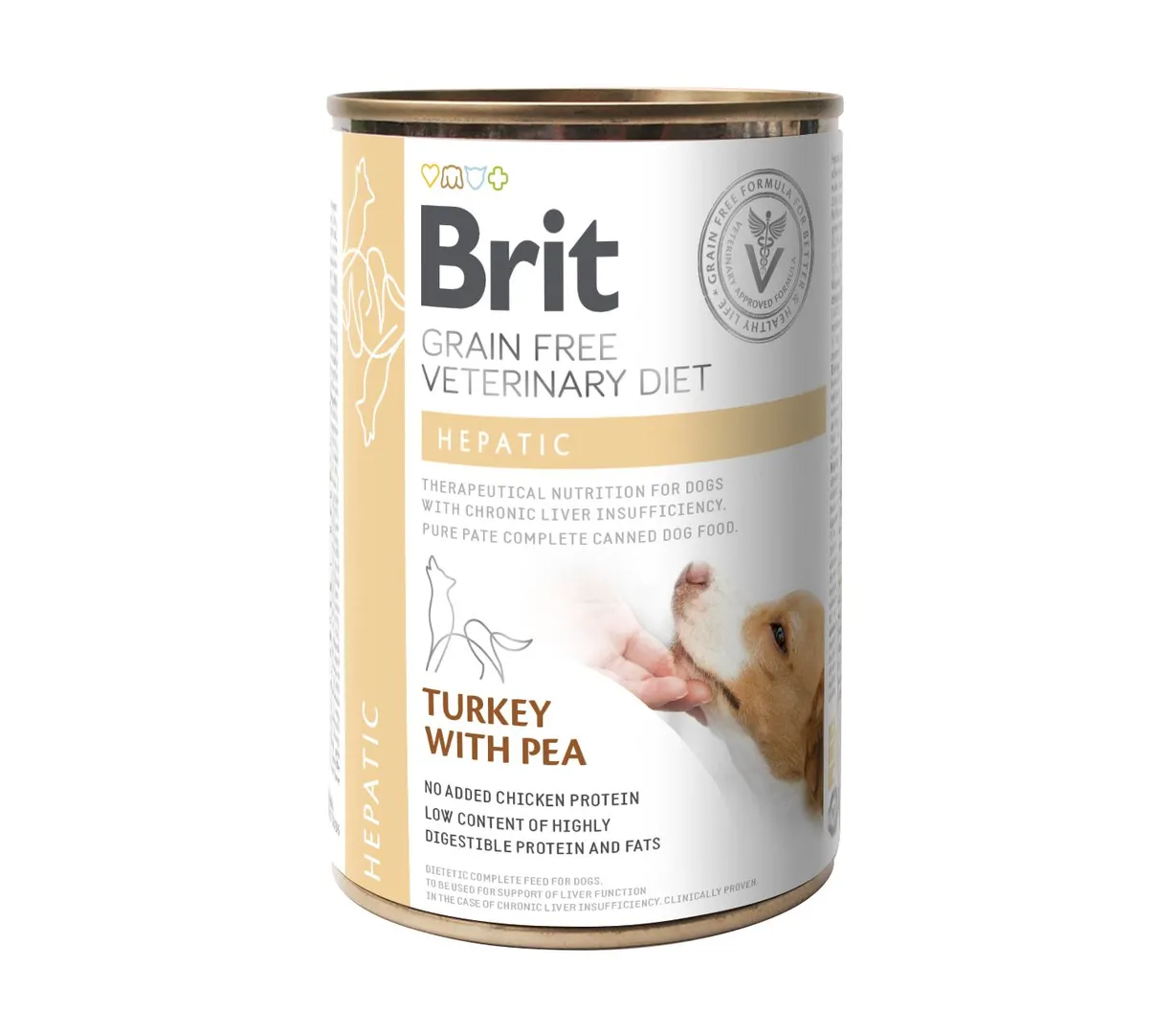 Brit VetDiets конс.400г д/собак ДіетаГепатік  індичка та горох