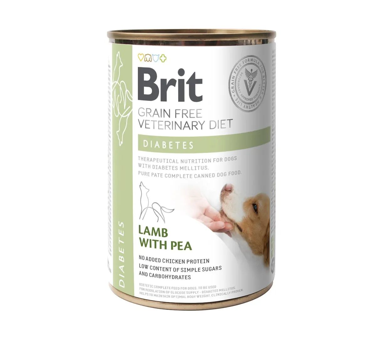 Brit VetDiets конс.400г д/собак Діета цукровий Діабет з ягня та горохом