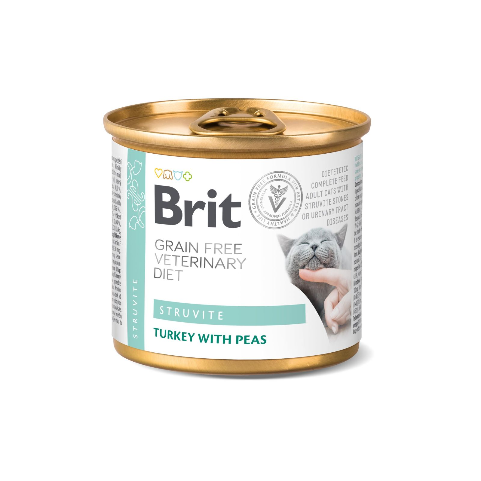Brit VetDiets конс.200г д/кота Діета  Урінарі Струвіт Індичка та горох