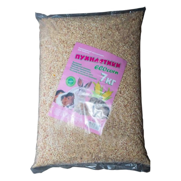 Пухнастики Наповнювач ECOcorn кукурудзяний  для гризунів, 7 кг