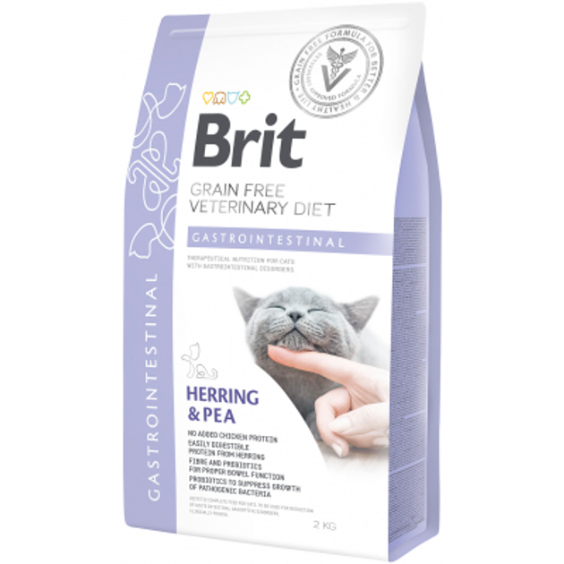 Brit VetDiets 2кг д/кота Діета Гастроінтестінал з оселедцем лососем яйцем