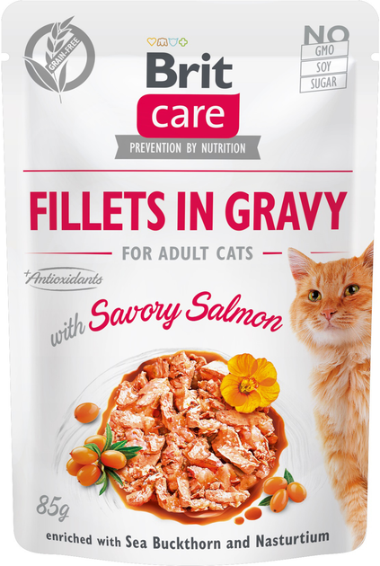 Brit Care Бріт пауч 85г д/кота Лосось соус