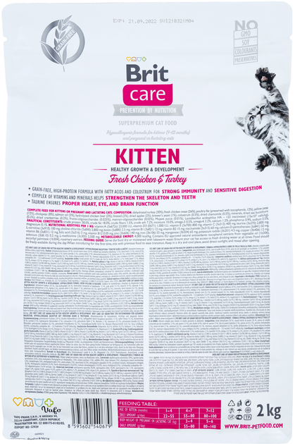 Brit Care Бріт 2кг д/кошенят для здорового росту та розвитку