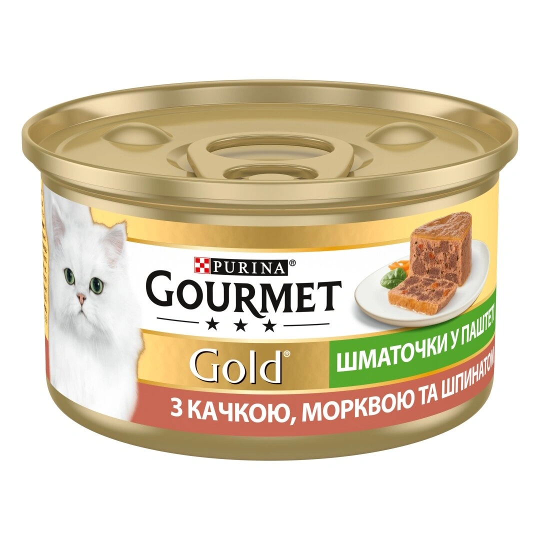 Гурмет Голд конс.85г д/кота Качка морква шпінат Терін 24шт/уп 1шт