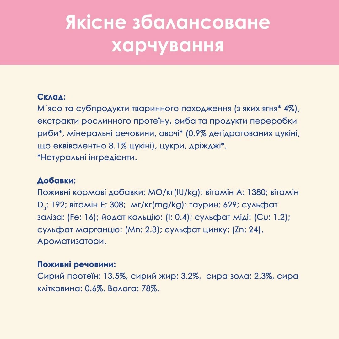 Кет Чау пауч 85г д/кошенят Ягня цукіні желе 26шт/уп    1шт