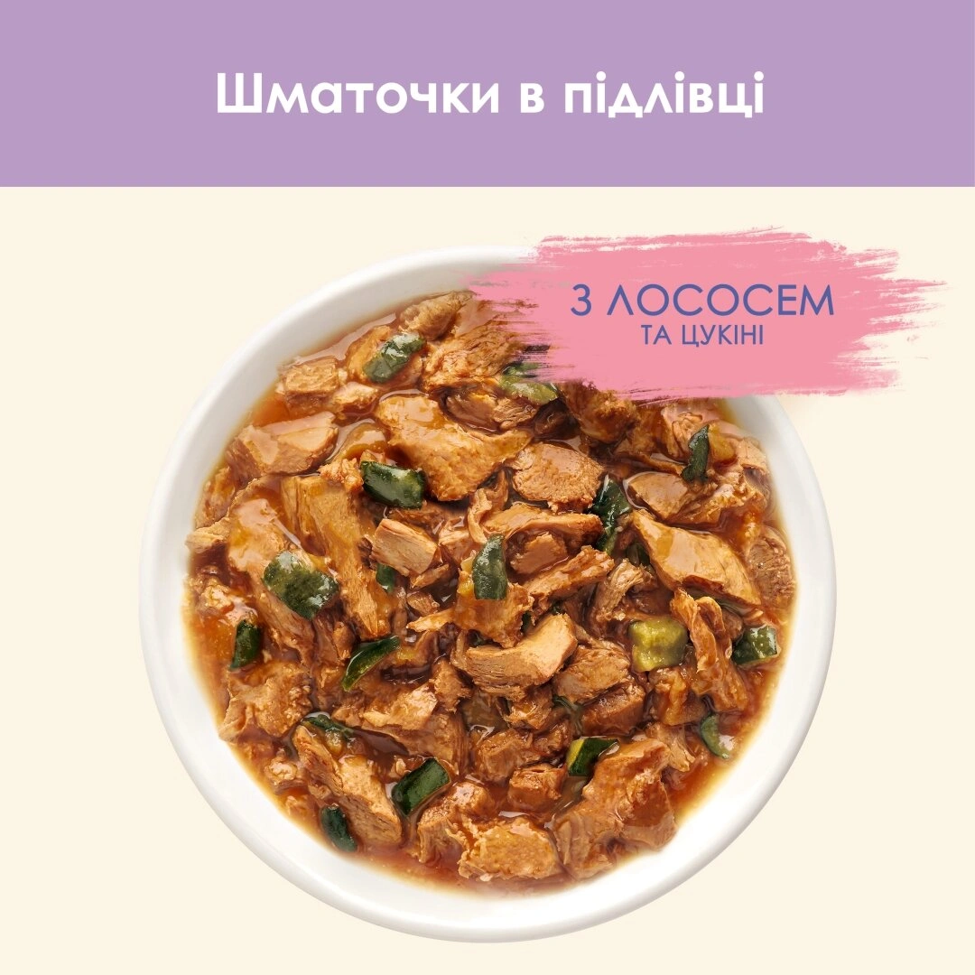 Кет Чау пауч 85г д/кота Чуств. Лосось цукіні желе 26шт/уп 1 шт