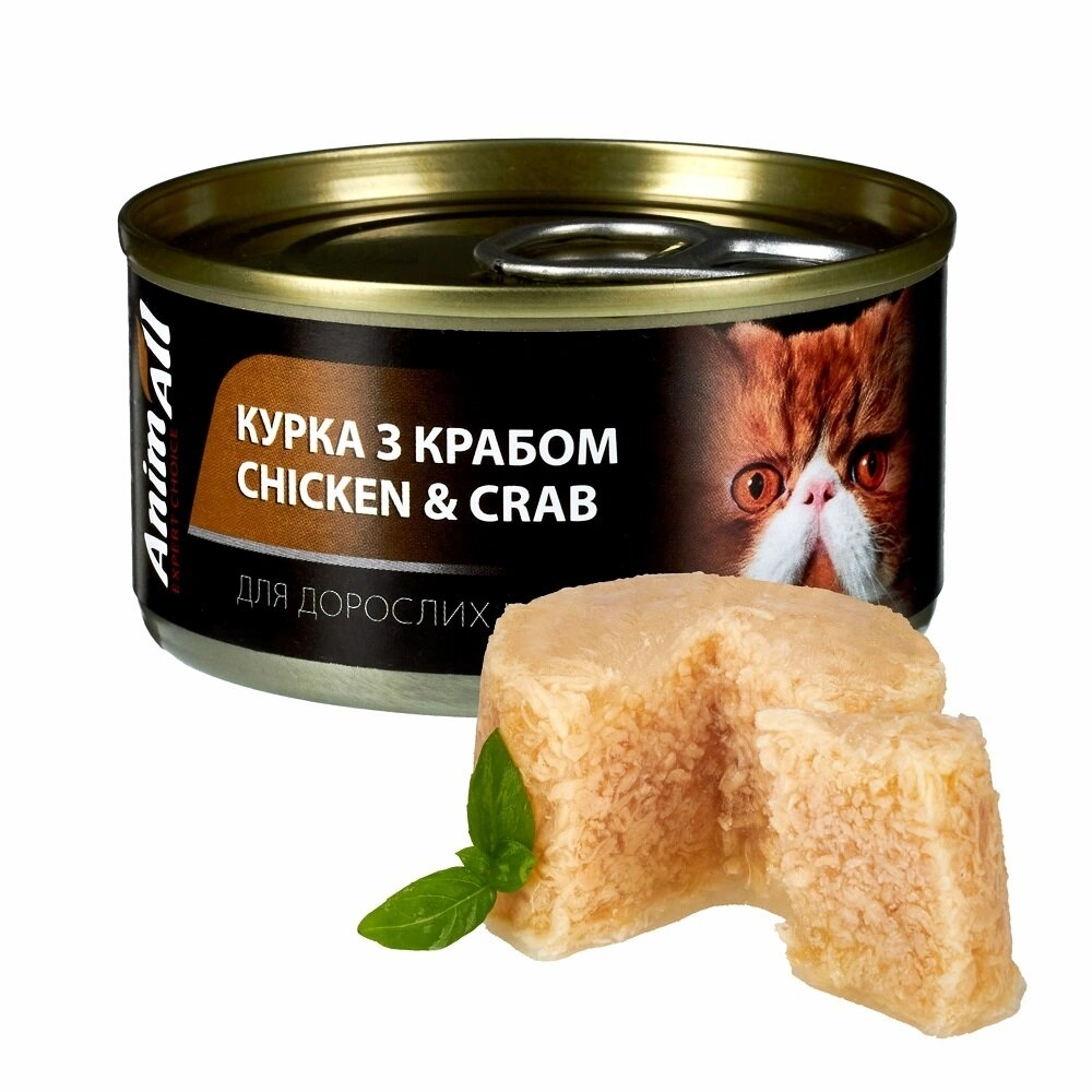 АнімАлл конс.д/кота 85г Курка з крабом