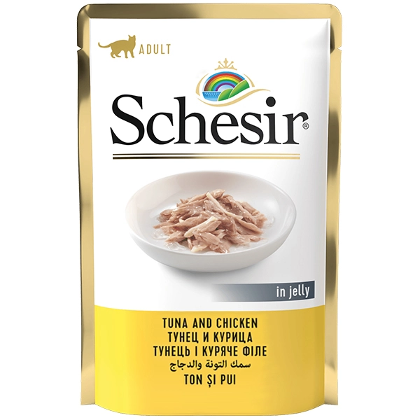 Schesir Шезір пауч 85г д/кота Тунець та курка желе