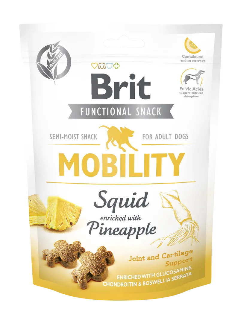 Brit Care Бріт Ласощі д/собак Мобіліті Кальмар ананас 150г