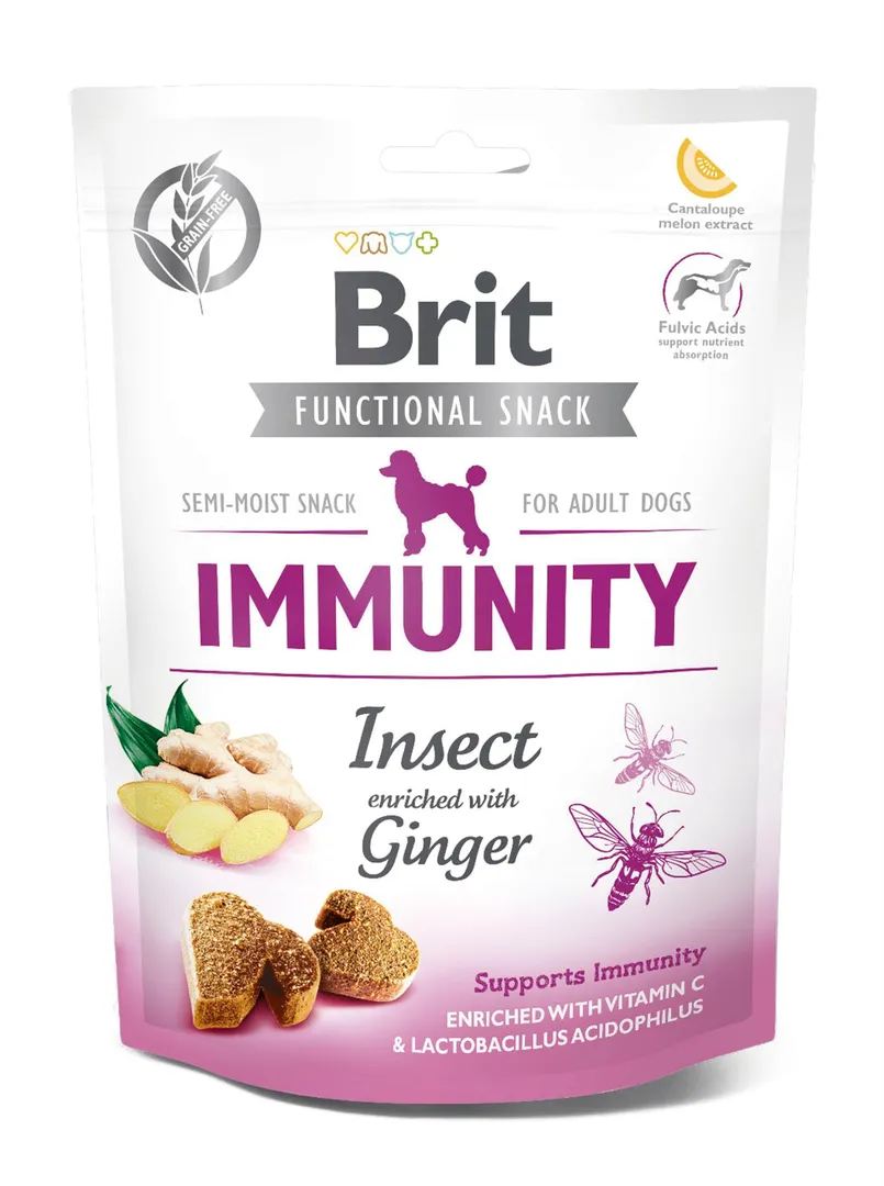 Brit Care Бріт Ласощі д/собак імуніті з комахами та імбірем 150г