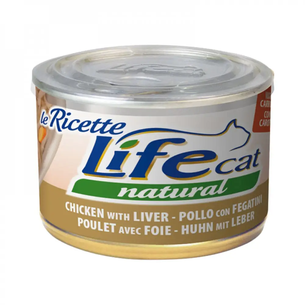 LifeCat кот/конс 150г Le Ricette шматочки куряче філе/печінка/морква