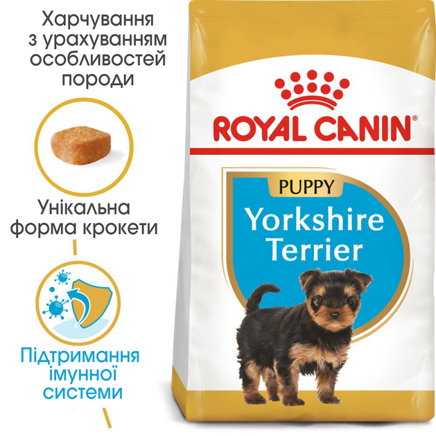 Сухий повнораційний корм для цуценят Royal Canin Yorkshire Terrier Puppy породи йоркширський тер'єр віком від 2 до 10 місяців 500 г