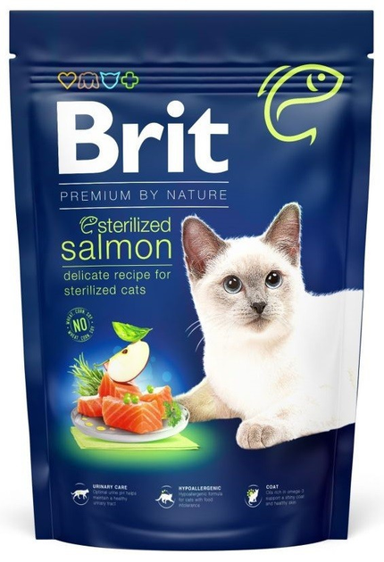 Brit Premium Бріт 1,5кг д/кота Стерильні Лосось