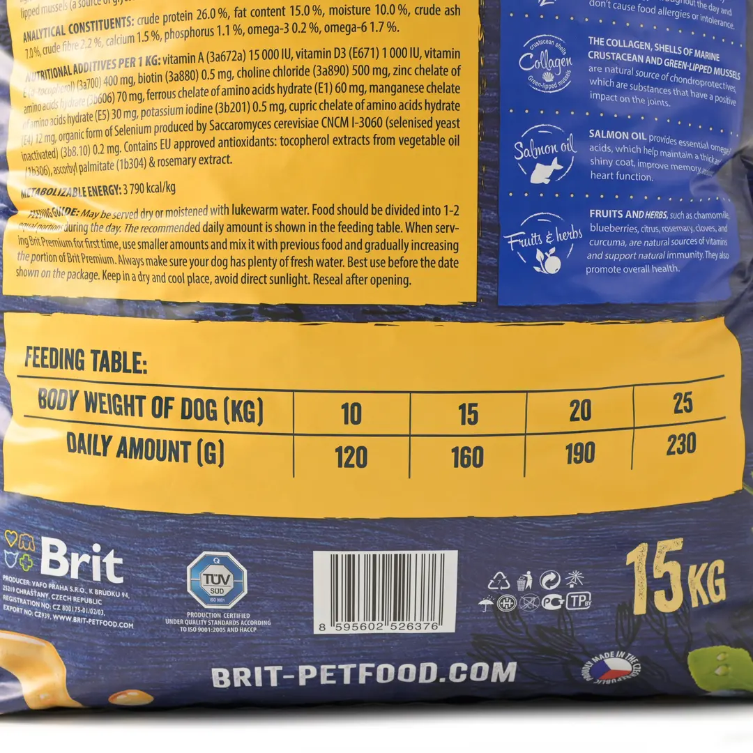 Brit Premium Бріт соб/сух середніх порід  М з куркою 15кг