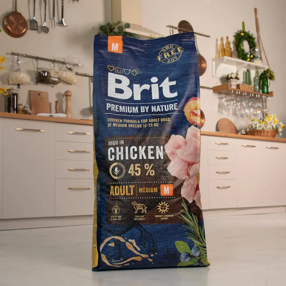 Brit Premium Бріт соб/сух середніх порід  М з куркою 15кг
