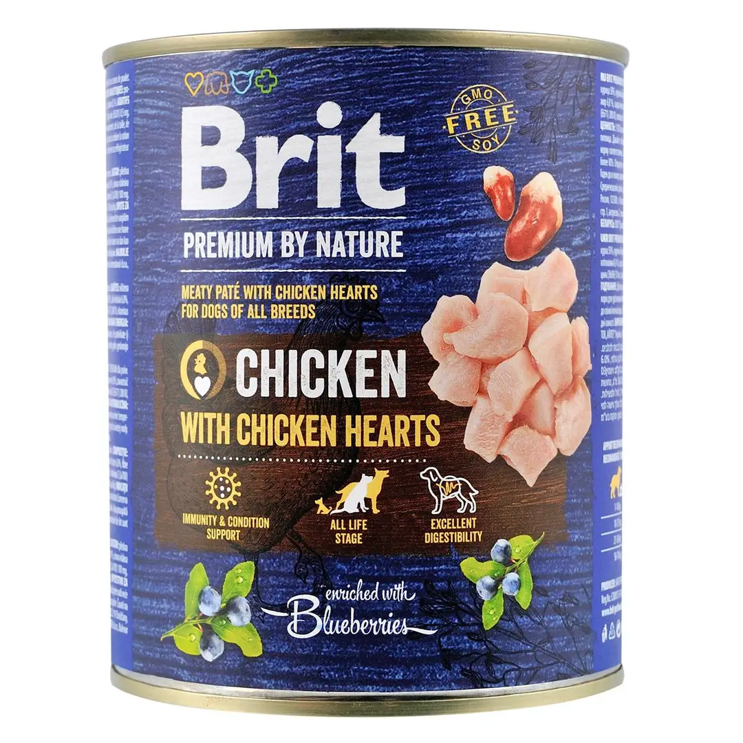 Brit Premium Бріт конс.800г д/собак Курка та сердечки