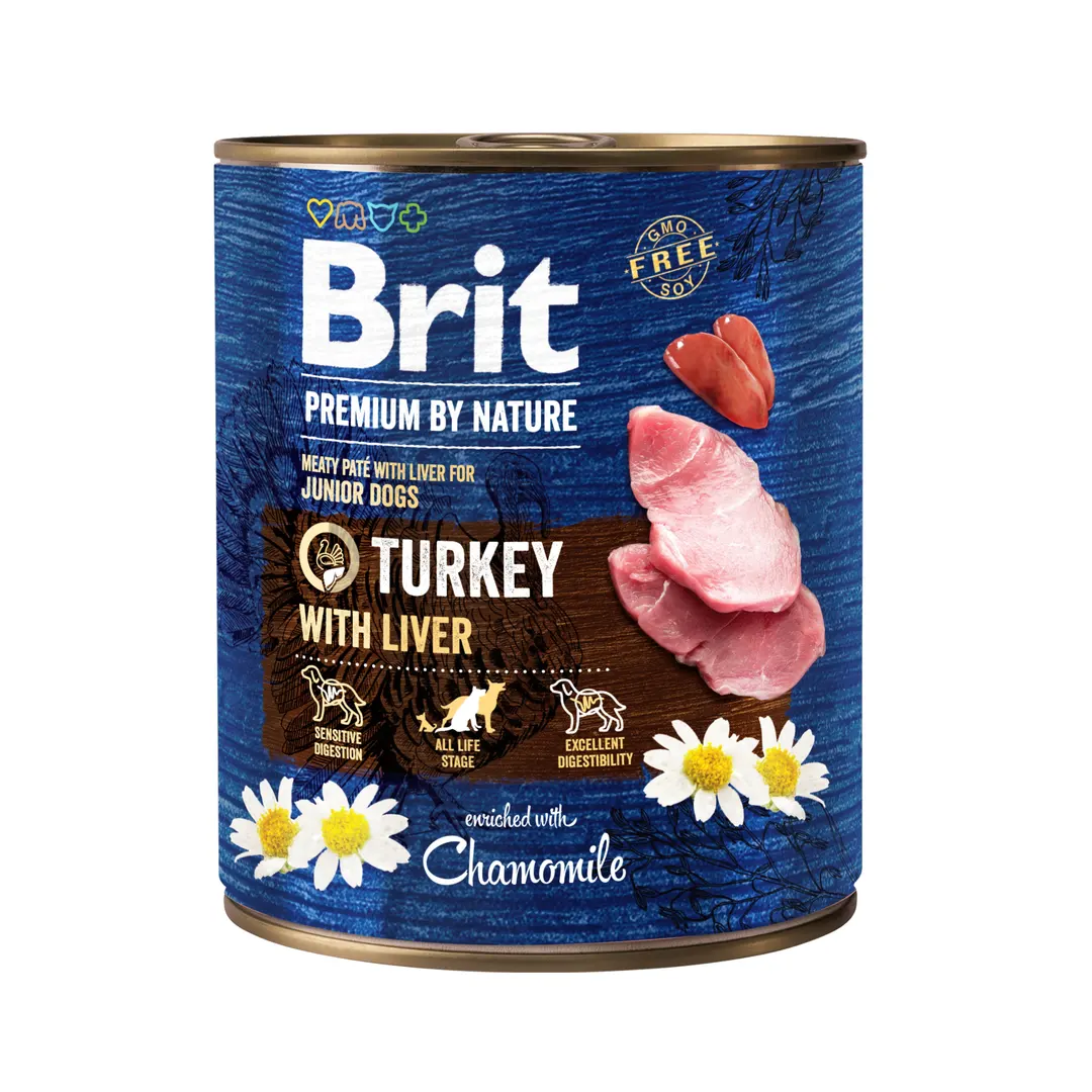 Brit Premium Бріт конс.800г д/собак Індичка та печінка